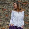 Halenka lněná bílá s krajkou I