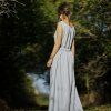 Dusty Blue Boho šaty V (Le Mi)