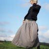 Boho maxi sukně hnědá s proužky II (Le Mi)