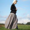 Boho maxi sukně hnědá s proužky IV (Le Mi)