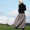 Boho maxi sukně hnědá s proužky VI (Le Mi)