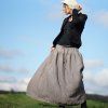 Boho maxi sukně hnědá s proužky I (Le Mi)