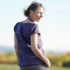 Lněná halenka fialová s výšivkou V (Le Mi)